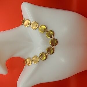 Gold tone circle link necklace from M. J. Carroll